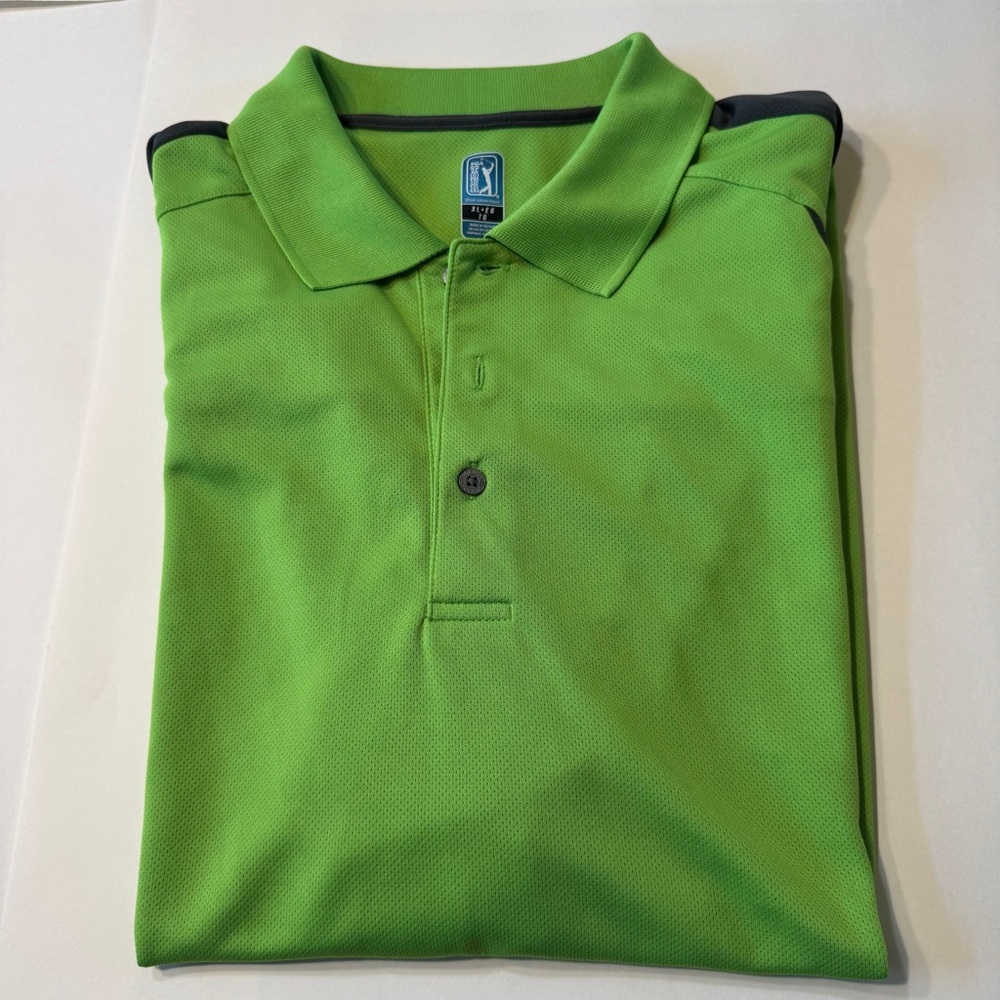 PGA Tour Airflux Golf Polo Men's XL Solid Collared Short Sleeve